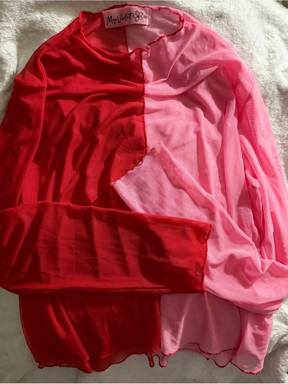 My Violet Half-Hearted Mesh Top - Picture 2 of 3